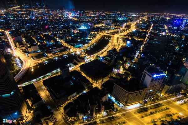 Đêm Sài Gòn đẹp rực rỡ nhìn từ trên cao 4